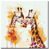 Painting by Numbers Loving Giraffes